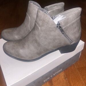 Sun + stone grey booties size 10